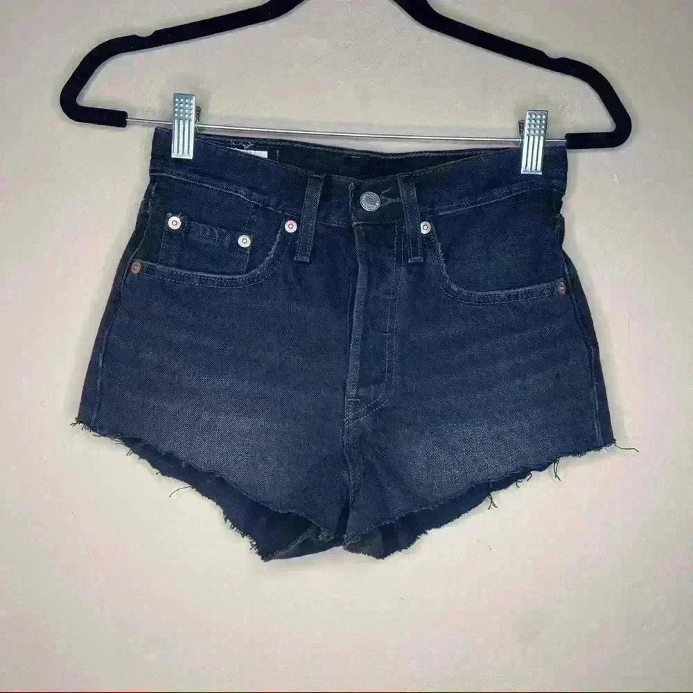 Levis Womens 501 Grey\Black Jean Short